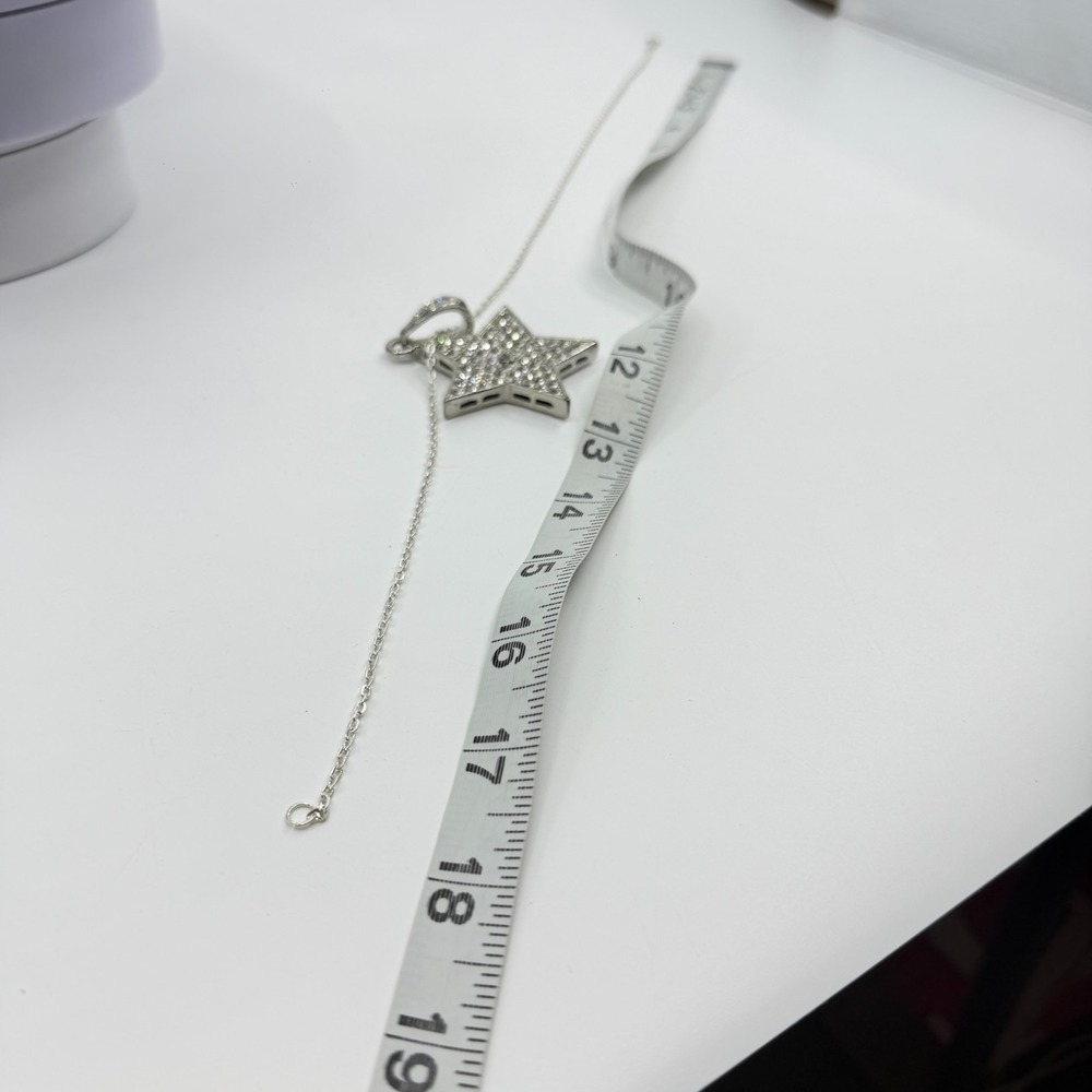 Sparkling Crystal Star Statement Necklace Chunky Boho Celestial Jewelry Gift - Picture 9 of 10
